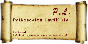 Prikosovits Lavínia névjegykártya